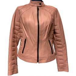 Beautifully Fine Crafted Pink Leather Jacket by ELIF