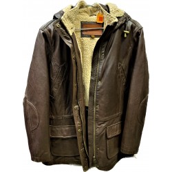 Outback Ladies' Brown Leather Jacket with Hood