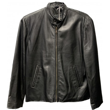 Black Fine Leather Casual Jacket by Sofari
