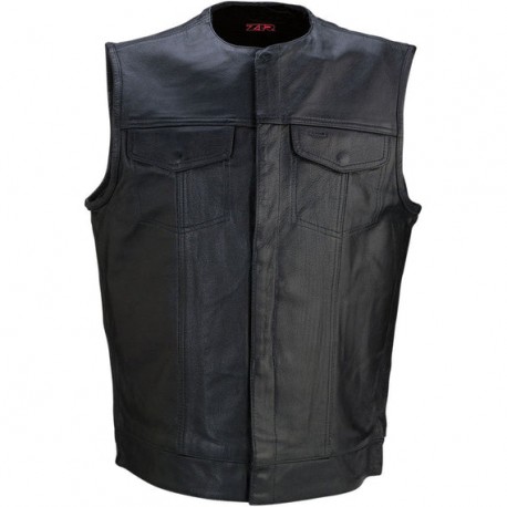 Z1R Black Leather Vest for Men