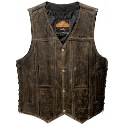 Marble Brown Leather Vest
