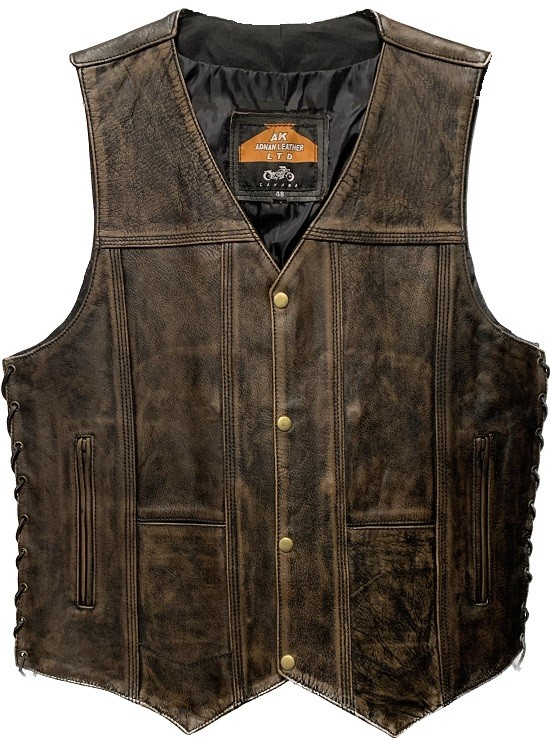 Marble Brown Leather Vest