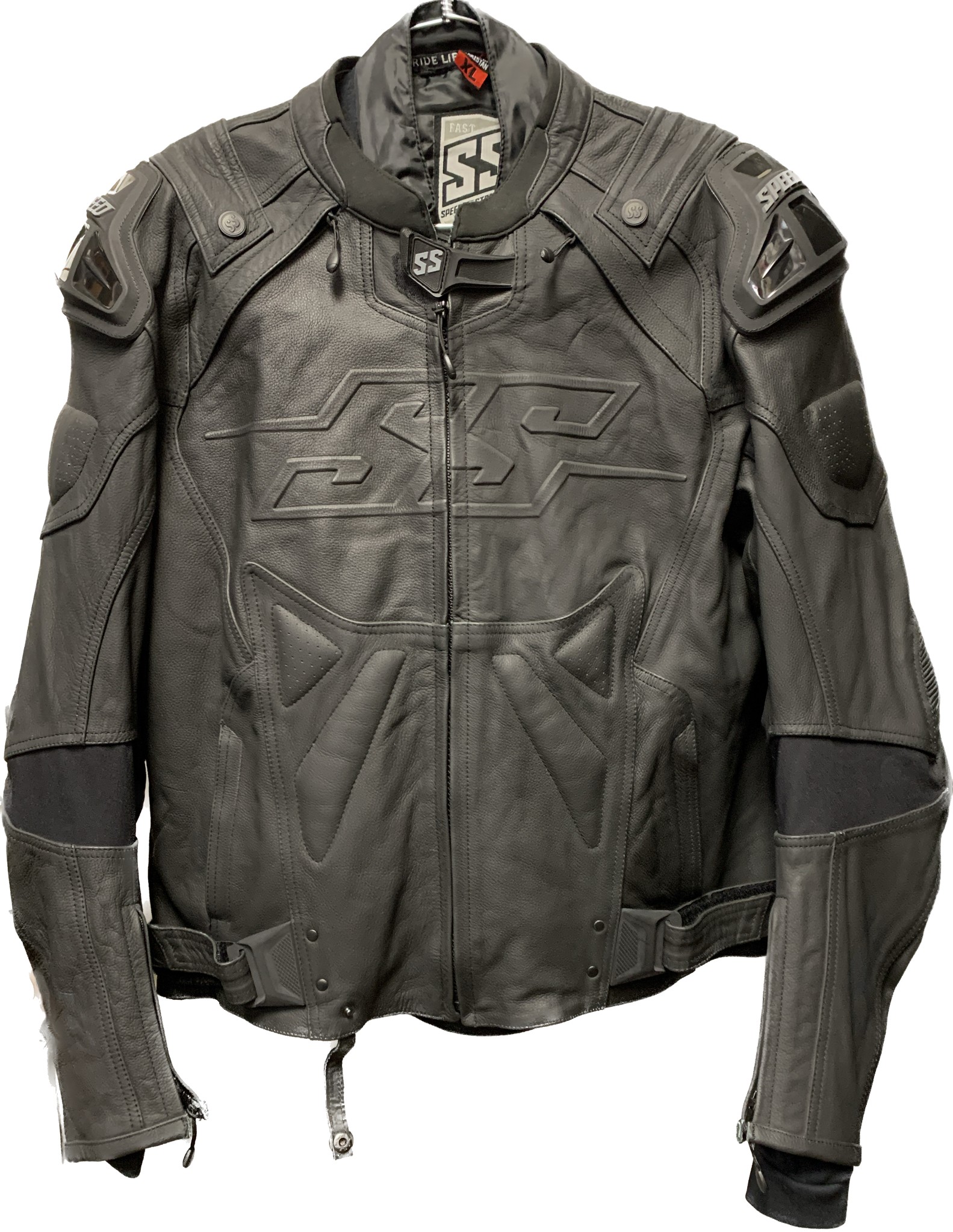 Men's Black Leather Speed Jacket with Armour by Speed