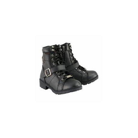 Women’s Waterproof Side Buckle Leather Boot w/ Plain Toe