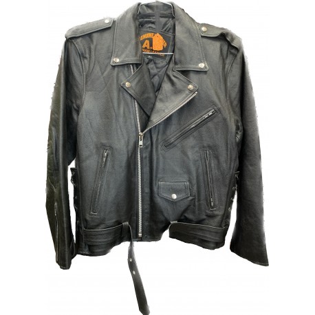 Men's Leather Cruiser Jacket with Lace-up side adjustments - Leather ...