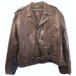 Brown Biker Style Jacket with Side Lace