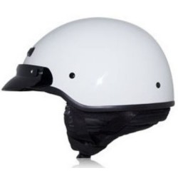 Half helmet with removable ear curtain -Banos STG Solid Glossy White