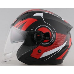 705 Open Face Red/Black Helmet