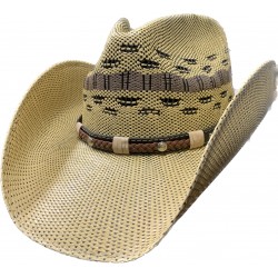 Modestone Straw Western Hat Grey
