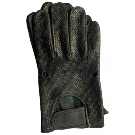 Black Perferated Driving Glove