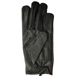 Black Perferated Driving Glove by AK Leather