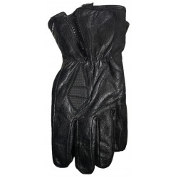 220 Padded Black Leather Glove with Zipper