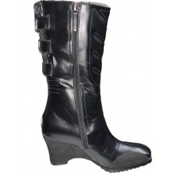 SP1 Donna Passenger Riding Boots Leather Black Mid Calf