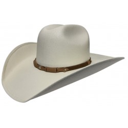 Beige Straw Cowboy Hat with Decorative Hatband