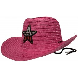 Lady's Pink USA "Western Star" Cowboy Hat