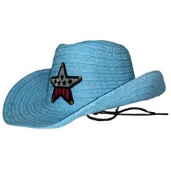 Lady/Children's Blue "Western Star" Straw Cowboy Hat