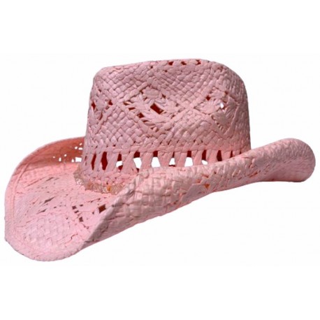 Lady's Pink Straw Cowboy Hat - No.216
