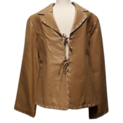 Ladies tiedown leather jacket Honey