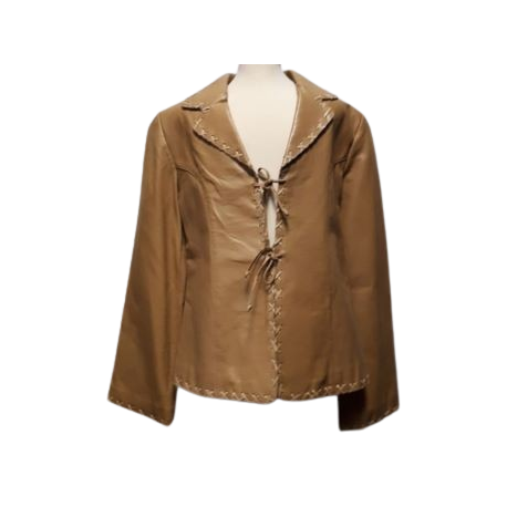 Ladies tiedown leather jacket Honey