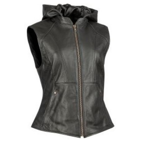 The "KILLER QUEEN" Women's Black Leather Vest by Speed & Strength