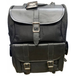 Tall SISSY BAR BAG 946 Black Textile/Leather- 948T