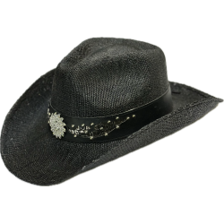 Black Western Hat with Decorative Band