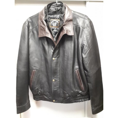 Casual Leather Bomber style jacket Black/ brown