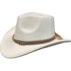 White Felt-Feel Western Hat LK-9100