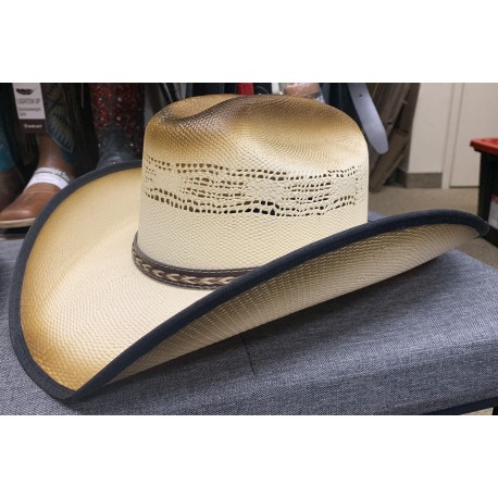 Straw Western Hat Natural with Brown Highlights LK-42444-A