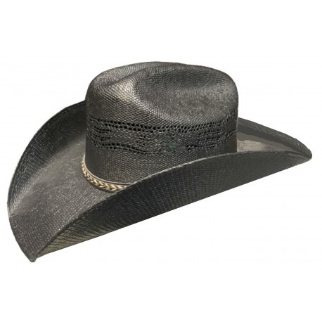 Straw Western Hat Black with Hatband LK-42444-C