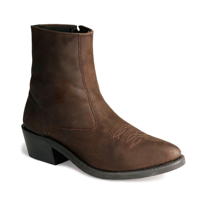 Mens zipper fashion western ankle boots