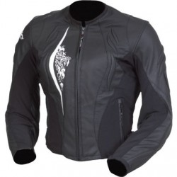 Venom Lad Black Leather Women's Armored Jacket by Teknic