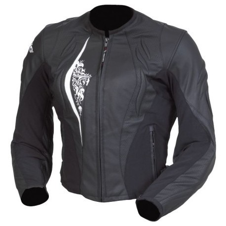 Venom Lad Black Leather Women's Armored Jacket by Teknic