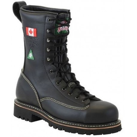 Canada West 34394 Forester Black Fire-Retardent Leather Steel-Toe Lace Work Boots CSA Grade 1