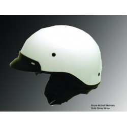 Half HELMET with Visor and Ear curtain ROUTE 66N White