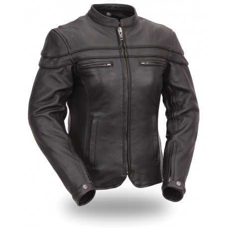 First Manufacturing's -Women’s Sporty Riding Jacket Brown