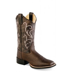 Ladies Brown Tumble-Cocolate Broad Square Toe Boot Old West 18118