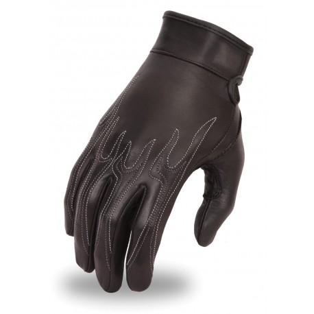 WOMENS Driving GLOVE w/ Flame embroidary design
