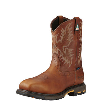Men's WorkHog Wide Square Toe CSA Waterproof Composite Toe Work Boot by Ariat - Dark Copper