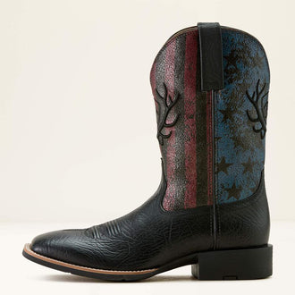 Sport Liberty Antler Wide Square Toe Cowboy Boot 64048