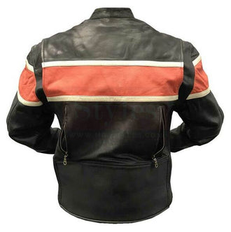 Men's 1071 Black Leather Orange Band/Cream Stripes