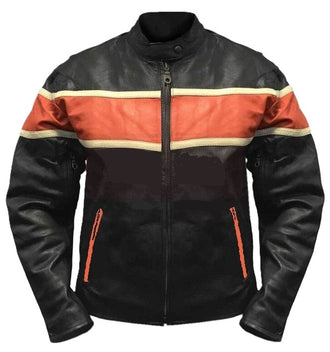 Men's 1071 Black Leather Orange Band/Cream Stripes