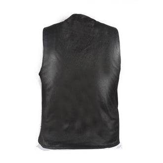 Black Leather Vest Split Economy 1310-E