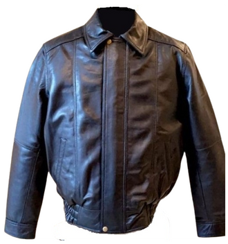Casual Leather Bomber style jacket Black