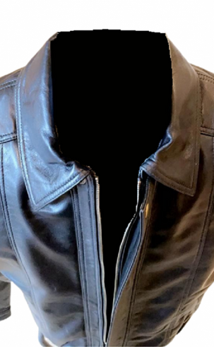 Casual Leather Bomber style jacket Black