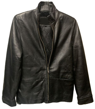 Woman's Black Leather Casual Jacket 1553