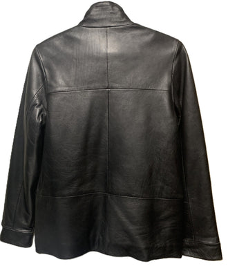 Woman's Black Leather Casual Jacket 1553
