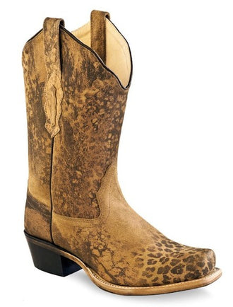 Old West -Leopard Print Ladies Medium Square Toe Fashion Wear Boot - 18009