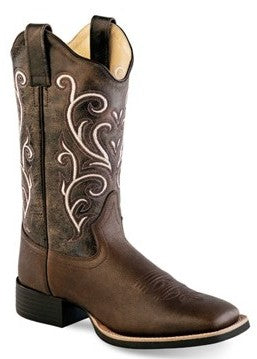 Ladies Brown Tumble-Cocolate Broad Square Toe Boot Old West 18118