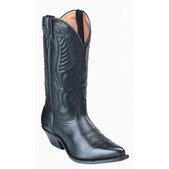Boulet's Mens Sporty Black Deer Tan Cowboy Toe Boot 1866